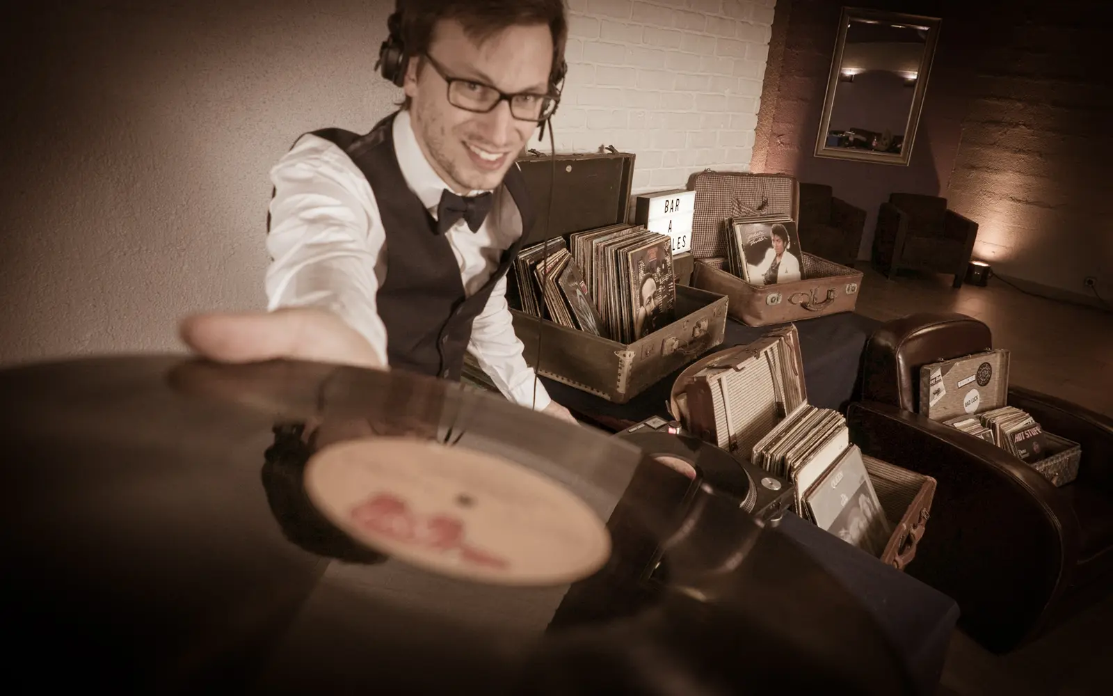 Bar à vinyles, soirée d'entreprise
